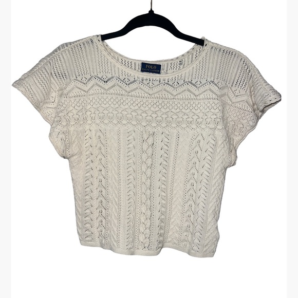 Blue Label Polo Ralph Lauren cream crochet top - Picture 1 of 5